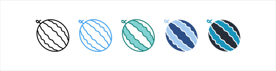 Watermelon Icon In Different Style Vector
