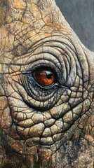 A close-up of a zebra's face, showing the intricate black-and-white stripe pattern