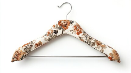Floral patterned fabric-covered hanger