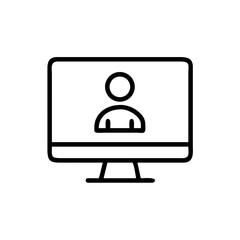 Monitor with User Avatar Display Icon Design