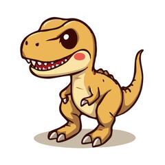 A cute lovely dinosaur T-rex cartoon illustration