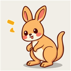 Fototapeta premium A cute lovely kangaroo cartoon illustration