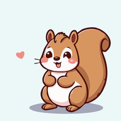 A cute lovely squirrel cartoon illustration
