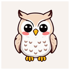 A cute lovely owl cartoon illustration