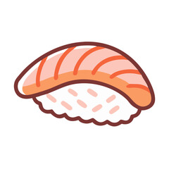 Nigiri Sushi Piece with Topping Icon Design