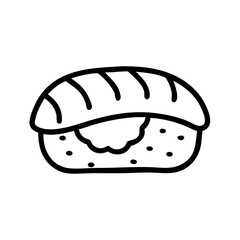 Nigiri Sushi Piece with Topping Icon Design
