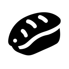 Nigiri Sushi Piece with Topping Icon Design