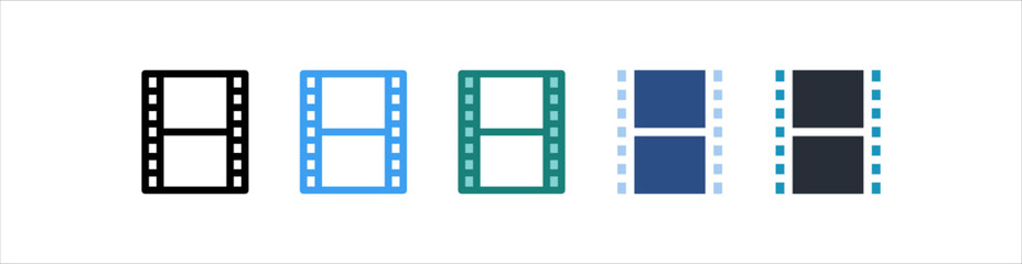 Film Icon In Different Style Vector