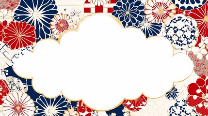 Obraz premium Decorative floral cloud frame