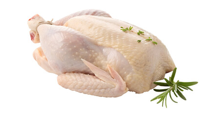 raw chicken on a plate isolated on white background 