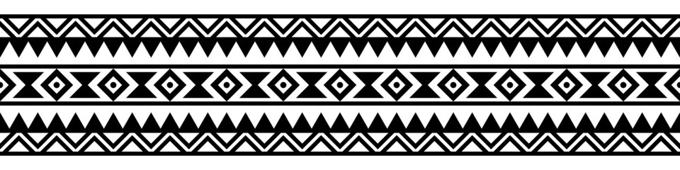 Ethnic border with geometric tribal pattern.