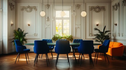 Fototapeta premium Elegant meeting room with natural light