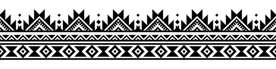 Ethnic border with geometric tribal pattern.