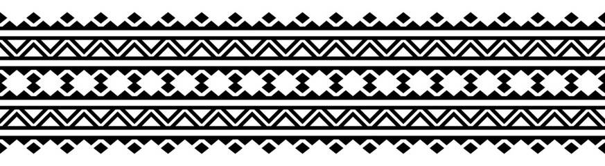 Ethnic border with geometric tribal pattern.