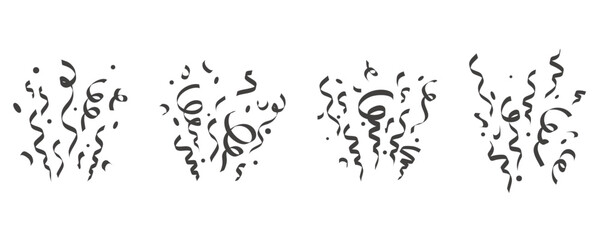 Confetti vector explosion isolated on white background. Elements for birthday party and carnival celebration. Falling serpentine and burst of firework for surprise and gift decoration