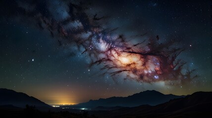 Naklejka premium sunrise over the mountains