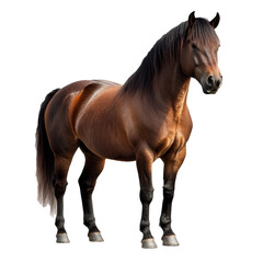 Obraz premium Majestic Brown Horse Portrait Against Black Background A Stunning Image of a Powerful and Elegant Equine