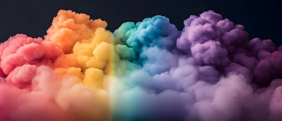 Rainbow Colored Smoke Clouds