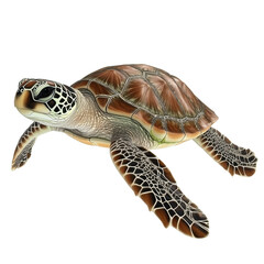 Fototapeta premium Majestic Sea Turtle Gracefully Gliding Underwater A Stunning Close-Up View of an Aquatic Reptile
