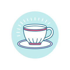 Doodle Icon of a Teacup for Creative Design Projects and Branding Solutions