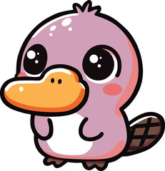adorable cute platypus cartoon character