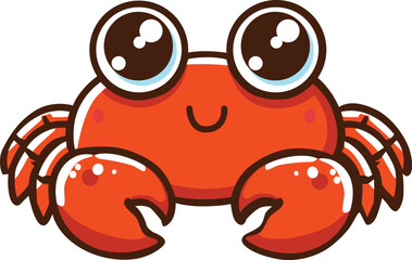crab with claws animal cartoon comic style