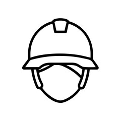 Safety Helmet with Chin Strap Icon Design