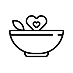 Salad Bowl with Heart Symbol Icon Design
