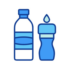 Sports Drink and Water Bottle Icon Design