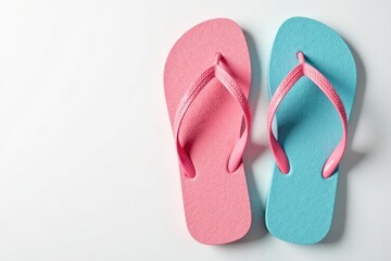 Close-up view of a flip-flop against a white backdrop , accessory, clean