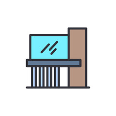 Modern house colored icons, minimalist vector illustration ,simple transparent graphic element .Isolated on white background