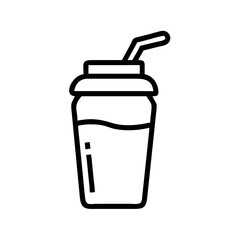 Supplement Bottle with Straw Icon Design