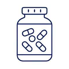 Supplement Capsules in Container Icon Design