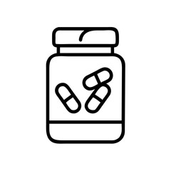 Supplement Capsules in Container Icon Design
