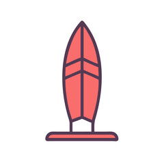 Surfboard Standing Upright Icon Design