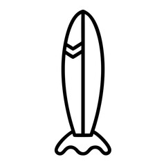 Surfboard Standing Upright Icon Design