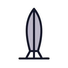 Surfboard Standing Upright Icon Design