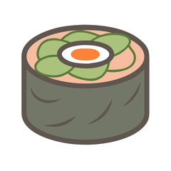 Sushi Roll with Seaweed Wrapper Icon Design