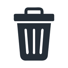 Trash Can for Delete Action Icon Design