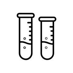 Two Test Tubes with Liquid Icon Design