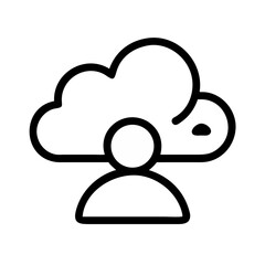 User with Cloud Access Permission Icon Design