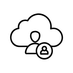 User with Cloud Access Permission Icon Design