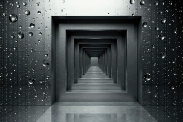 Fototapeta premium Subtle grayscale gradient creating concentric squares, monochrome, grayscale, wallpaper