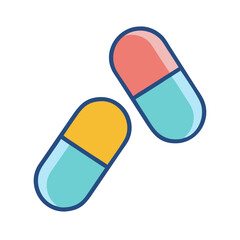 Vitamin Capsules Illustration Icon Design