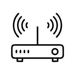 Wi-Fi Router with Signal Waves Icon Design