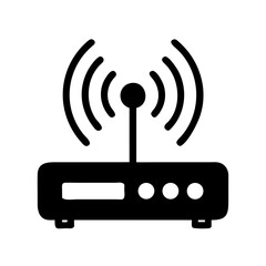 Wi-Fi Router with Signal Waves Icon Design