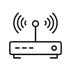 Wi-Fi Router with Signal Waves Icon Design