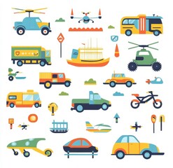 set of transport icons