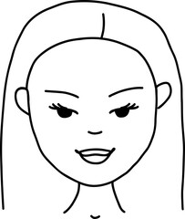 Black Hand Drawn Line Art Woman