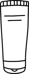Black Hand Drawn Line Art Cosmetic Tube